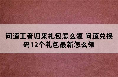 问道王者归来礼包怎么领 问道兑换码12个礼包最新怎么领